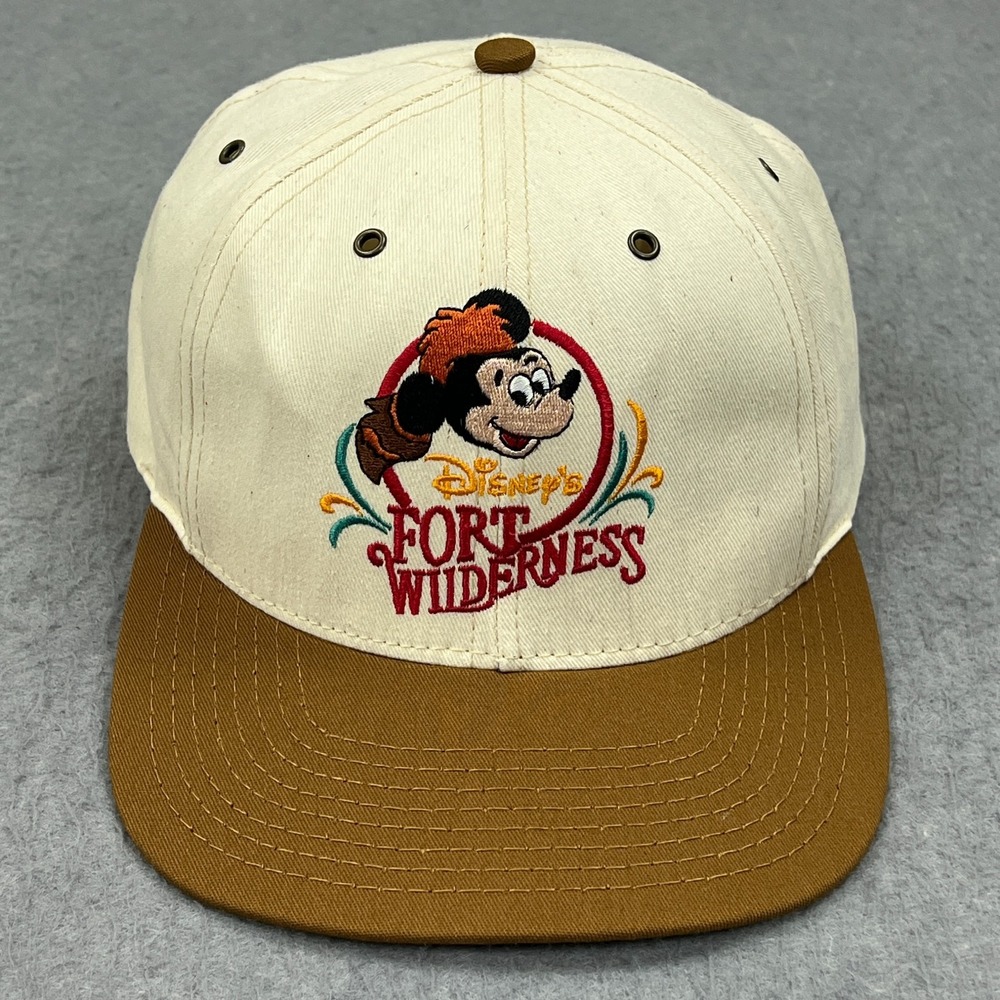VTG Disney Mickey Mouse Fort Wilderness Hat Made In The USA Snapback Canvas Cap‎